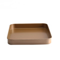 Gold and Black Metal Biscuit Baking Pan Non Stick Coating Baking Tray Pizza Cake Tray